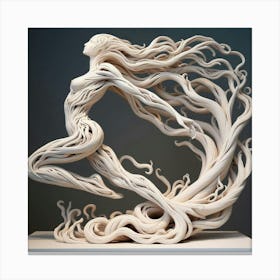 Wood Sculpture of A Dance Canvas Print