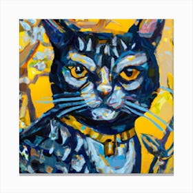 Cat With Collar Canvas Print