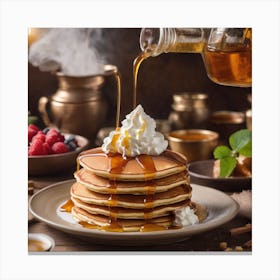 Pancakes With Maple Syrup Canvas Print