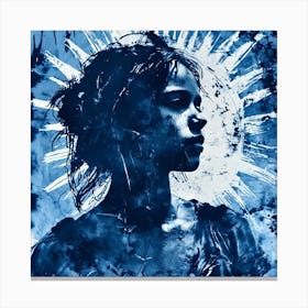 Girl In Blue Canvas Print