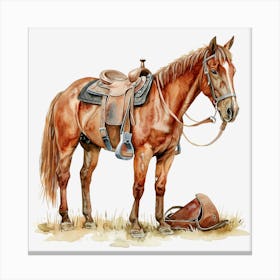 Horse And Tack Canvas Print