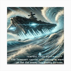 Cascade Sovereignty Scifi Tempest Tide Carrier Waves Canvas Print