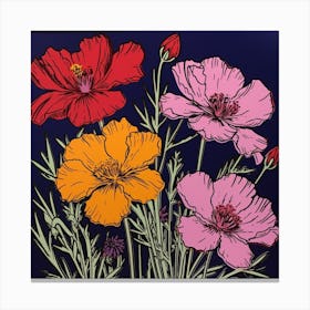 Cosmos 3 Pop Art Illustration Square Canvas Print