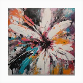 Flower Graffiti Abstract Paint Chaos Color Burst 6 Canvas Print