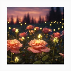 Roses At Dusk Canvas Print