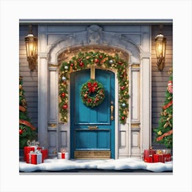 Christmas Door 186 Canvas Print