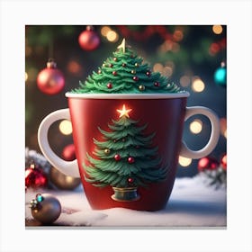 Christmas Tree In A Cup Canvas Print