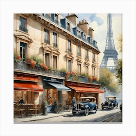 Paris Eiffel Tower Vintage 2 Canvas Print
