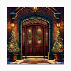 Christmas Door 79 Canvas Print