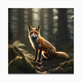 Red Fox In The Forest 58 Canvas Print