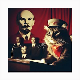 Communist Cat Canvas Print