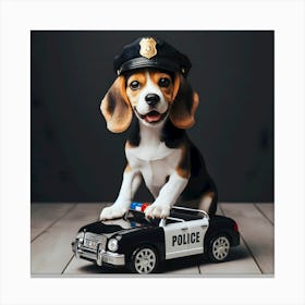 Beagle Police Officer~Reimagined 1 Canvas Print