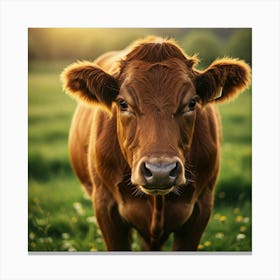 Cow In A Field 1 Canvas Print