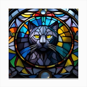 Cat, Pop Art 3D stained glass cat superhero limited edition 19/60 Canvas Print
