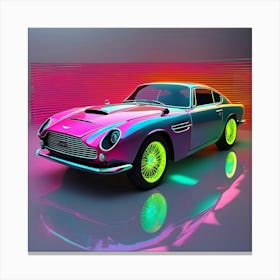 Classic Aston Martin Neon Db9 Canvas Print
