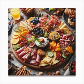 Charcuterie Board Plating For A Festive Brunch Canvas Print