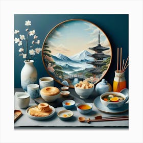 Japanese Table Setting Canvas Print