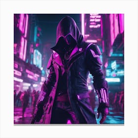 Assasin's Creed Character in Cyberpunk Future 2 Canvas Print