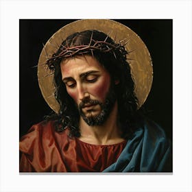 Jesus With Crown Of Thorns Canvas Print