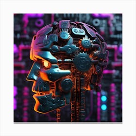 Futuristic Skull Canvas Print