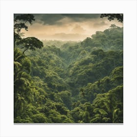 A View Of Tropical Forests And Jungle Canvas Print