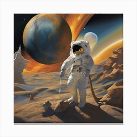 Astronaut On Mars Canvas Print