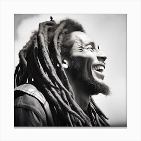 Black And White Photograph Of Bob Marley Canvas Print