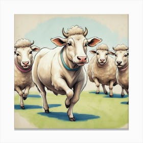 Herd Of Sheep 1 Canvas Print