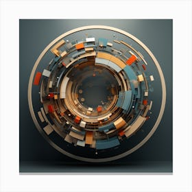 Abstract 3d Geometric Circle Canvas Print