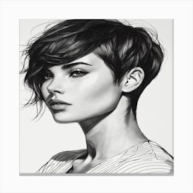 Short Haired Woman Canvas Print