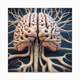 Human Brain With Nerves 1 Canvas Print