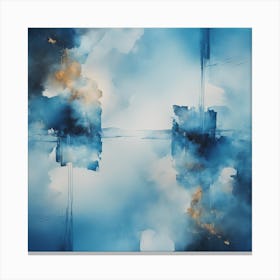 Abstract Minimalist Painting That Represents Duality, Mix Between Watercolor And Oil Paint, In Shade (9) Canvas Print