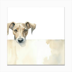 Dog Looking Over A Wall Canvas Print