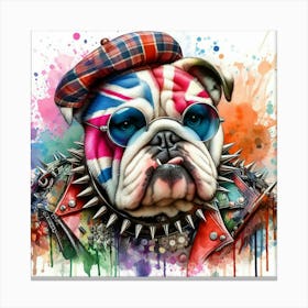 British Bulldog Punk Style Canvas Print