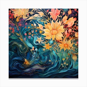 Strokes of Tranquility: Garden Symphony Canvas Print