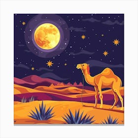 Camel In The Desert 2 Canvas Print