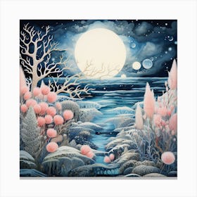 Full Moon Over The Water Canvas Print