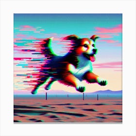 Glitch dog, Glitch art 1 Canvas Print