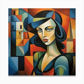 Cubism Portuguese Woman 04 Canvas Print