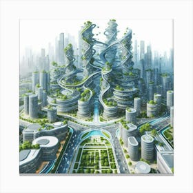 Futuristic City 109 Canvas Print