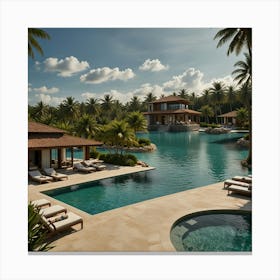 Pool At A Resort Canvas Print