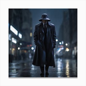 Man In Trench Coat Canvas Print