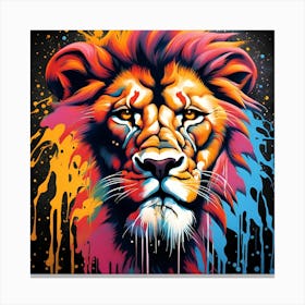 Colorful Lion Canvas Print