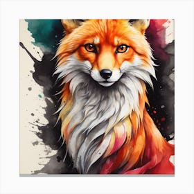 Fox Painting Canvas Print