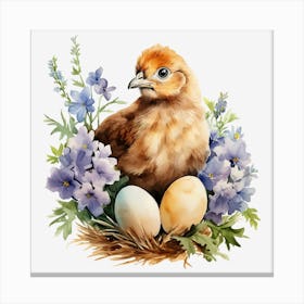 Chick In A Nest 1 Canvas Print