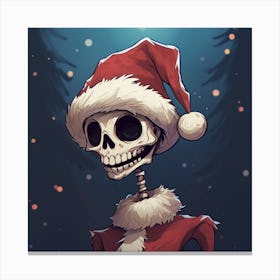 Skeleton Santa Canvas Print