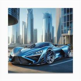 Futuristic Sports Car blue Canvas Print