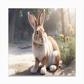 Rabbit In The Woods Canvas Print