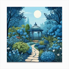 Graphic Design Blue Garden Art 1 Canvas Print