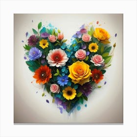 Heart Of Flowers 7 Canvas Print